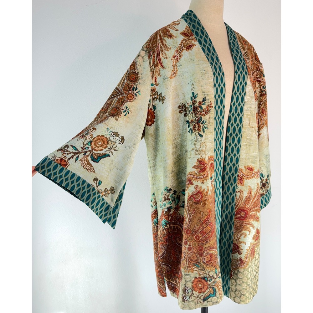 Chico's Boho Reversible Kimono Cardigan Multicolored Fairy Indie Festival XXL